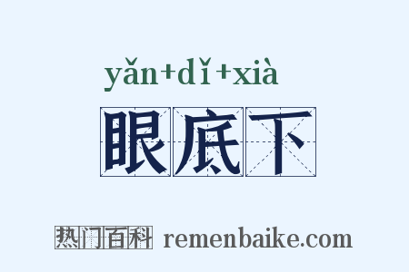 眼底下是什么意思的图片